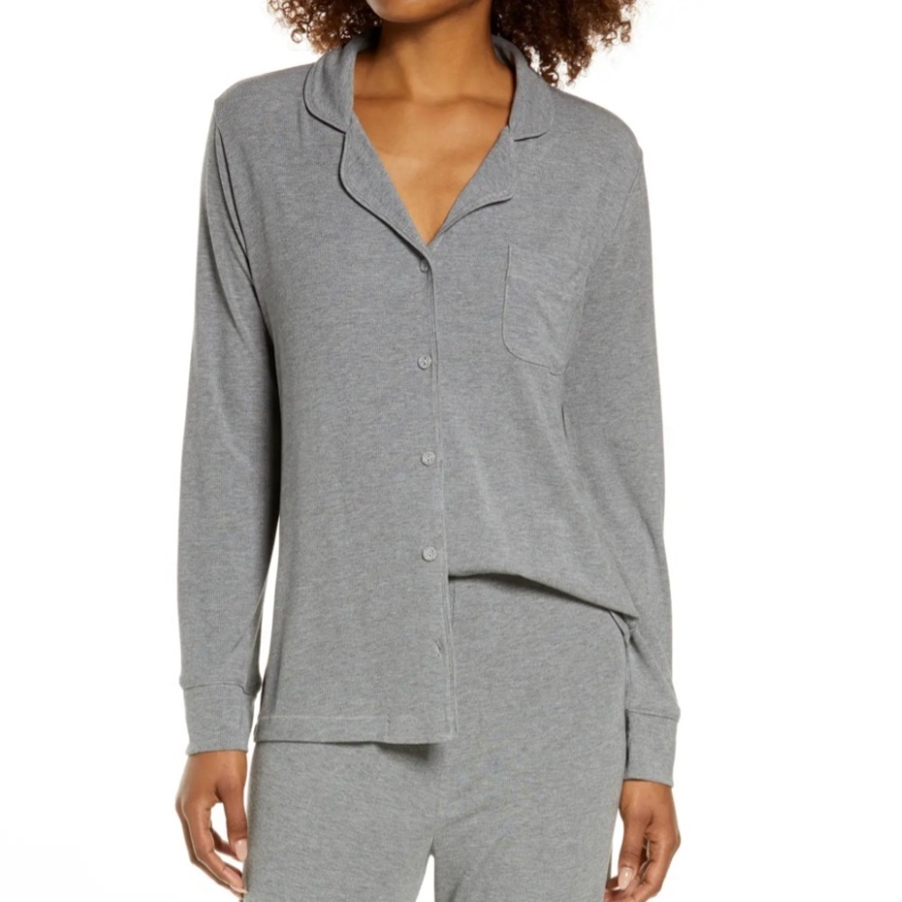 SKIMS Heather Gray Women's Soft Lounge Top Size Large NWT